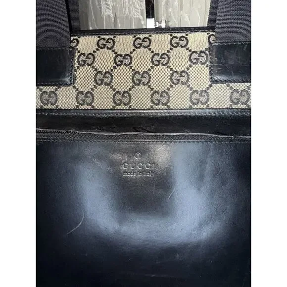 GUCCI Tote Bag GG Canvas BEIGE All-over Pattern Shoulder ladies used Italy - Picture 2 of 14